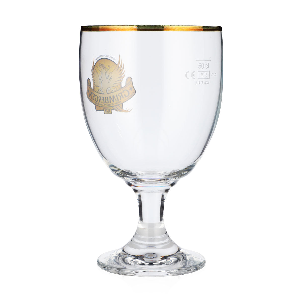 Szklanka do piwa Grimbergen 0,5 l, puchar, kielich Phoenix ze złotym brzegiem, Ritzenhoff – Widok 3