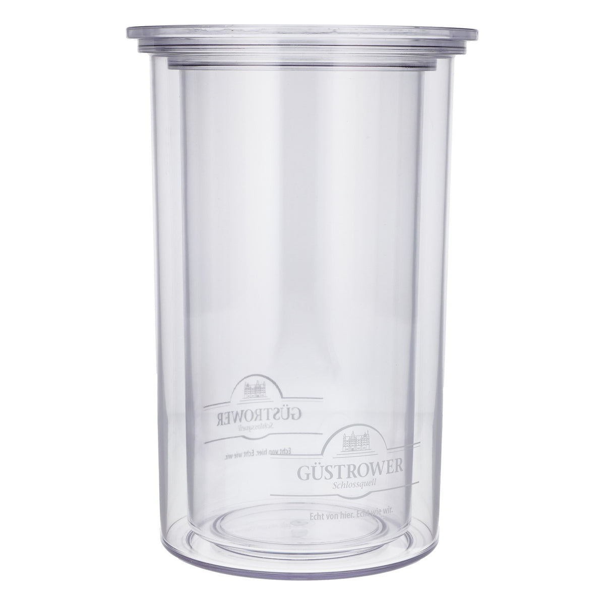 Güstrower Schlossquell Dwustronna akrylowa chłodziarka do butelek 0,7 l / 1,0 l