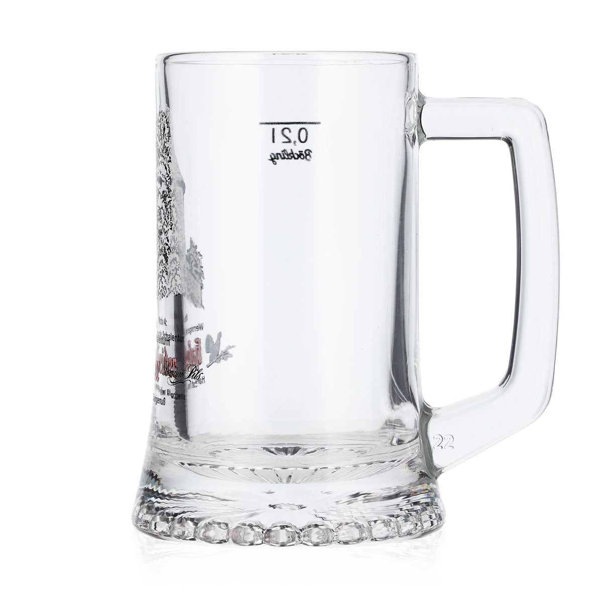 Szklany kufel do piwa Hasseröder, pojemność 0,2 l, motyw nr 4: Wieża Schalenturm w Wernigerode, Böckling – Widok 5