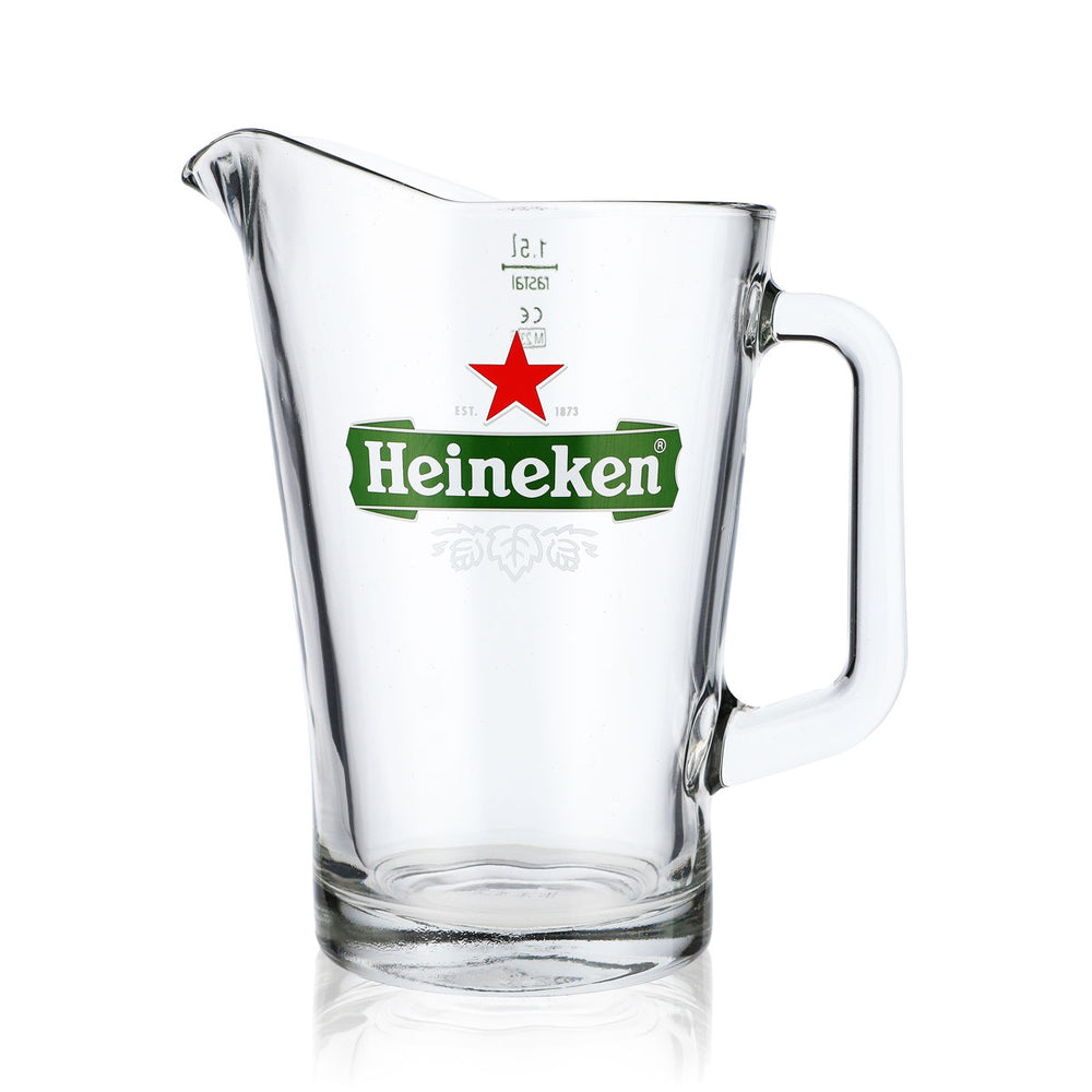 Karafka do piwa Heineken 1,5 l z logo liścia rastal Lousiana