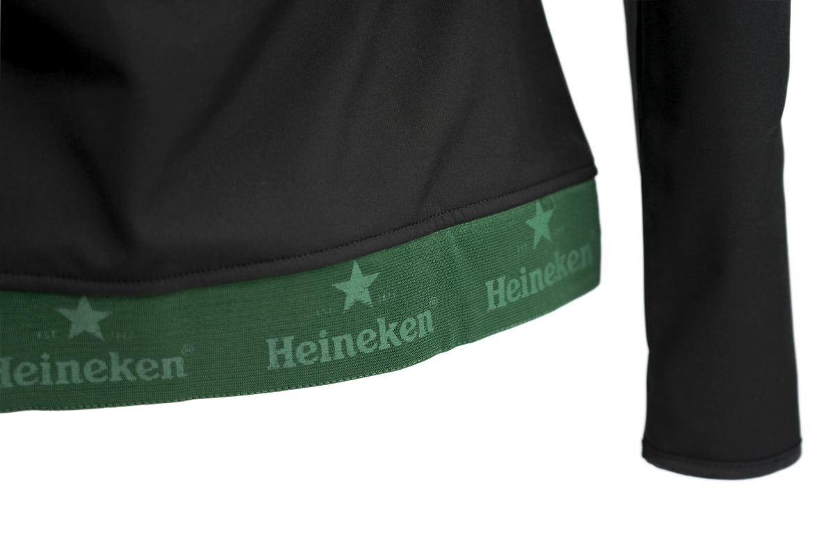 Kurtka Heineken damska rozmiar L czarny/zielony softshell z zamkiem błyskawicznym – Widok 5