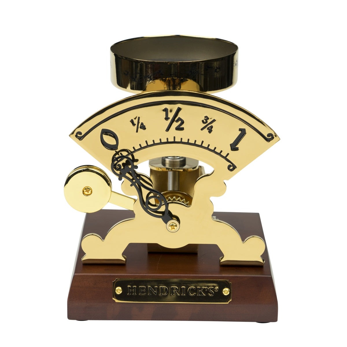 Hendricks Gin Glorifier Antique Scale Gold Bottle Display Rzadkość