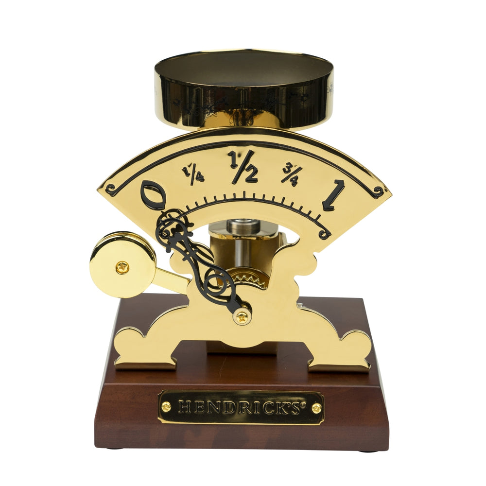 Hendricks Gin Glorifier Antique Scale Gold Bottle Display Rzadkość