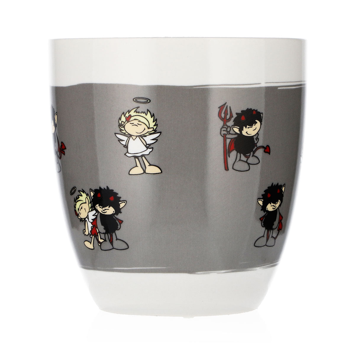 Szklanka do wody „Höllensprudel” 0,3 l, filiżanka do kawy „Devil & Angel”, szara, ceramiczna – Widok 3