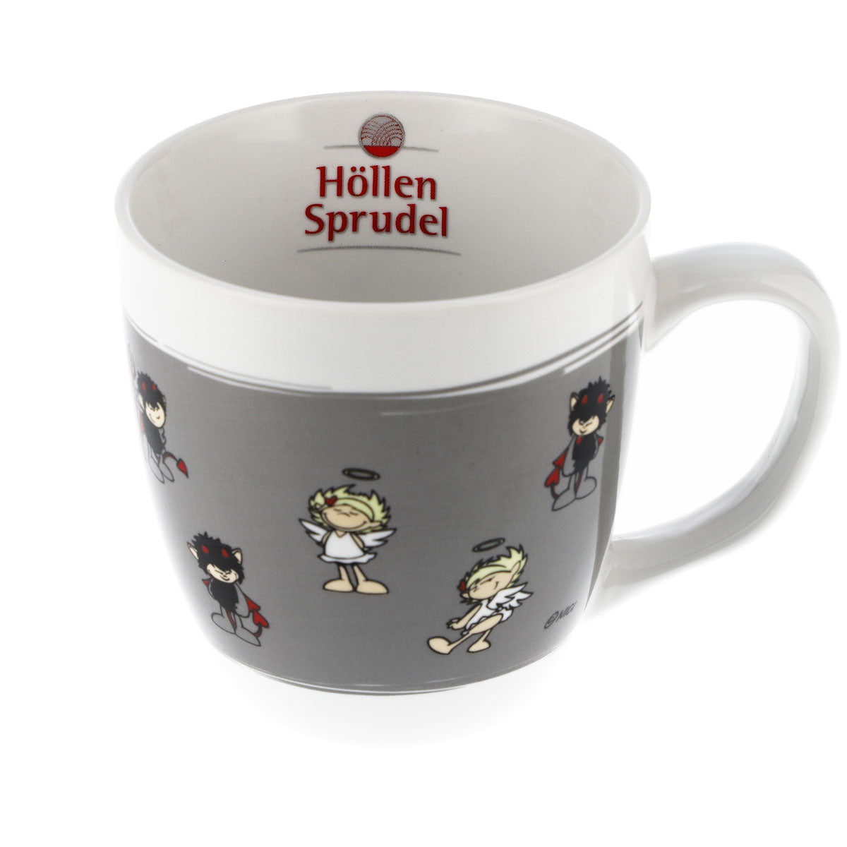 Szklanka do wody „Höllensprudel” 0,3 l, filiżanka do kawy „Devil & Angel”, szara, ceramiczna – Widok 5