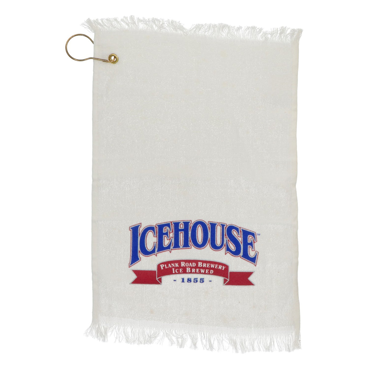 Ręcznik golfowy Icehouse z motywem piwa, z karabińczykiem, biały, bawełna, oryginalny, 43 x 28 cm – Widok 2