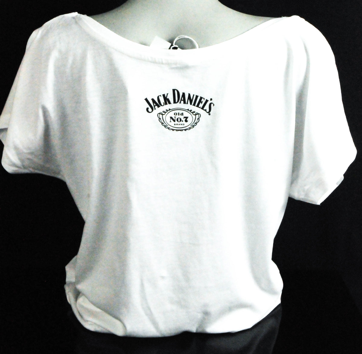 Koszulka festiwalowa Jack Daniels „Jack Daniel” z dekoltem w serek, dziewczęca, biała, rozmiar L – Widok 3