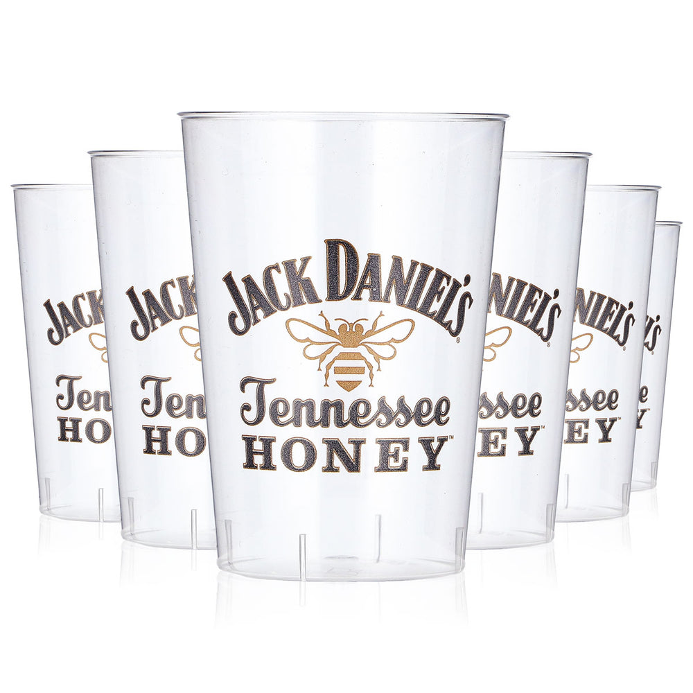 Kubki jednorazowe z tworzywa sztucznego z logo „Honey” o pojemności 0,1 l, z motywem Jacka Danielsa, opakowanie 40 sztuk