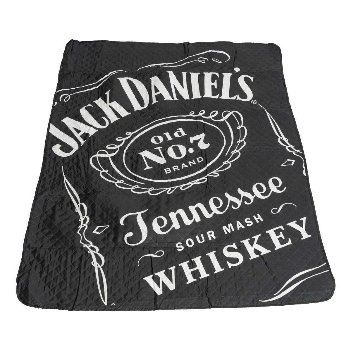 Koc piknikowy Jack Daniels z motywem whisky, czarny, poliester, 145 x 115 cm – Widok 2