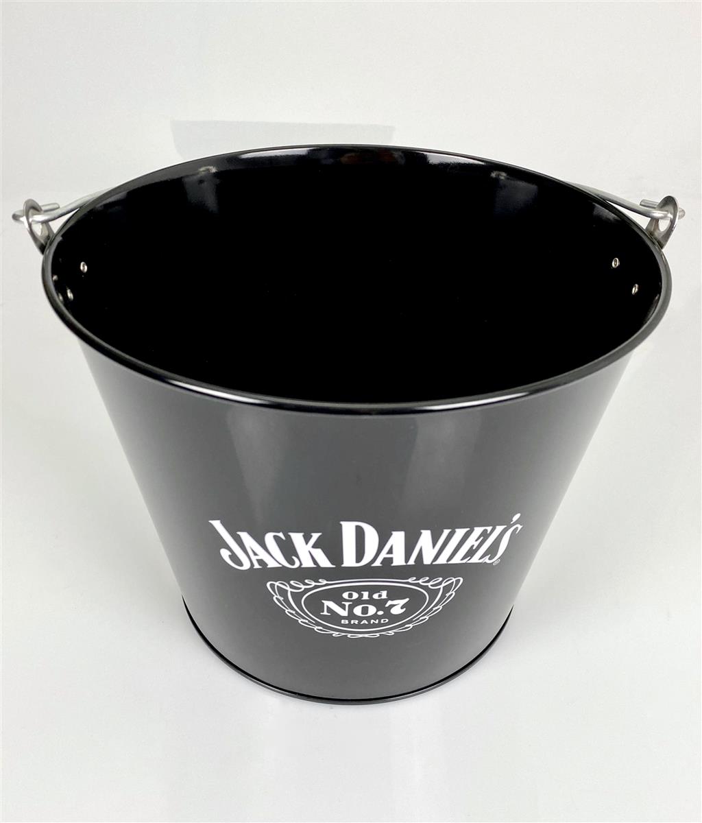 Jack Daniels Whisky Blaszane wiadro Pojemnik na kostki lodu Chłodziarka do butelek czarna