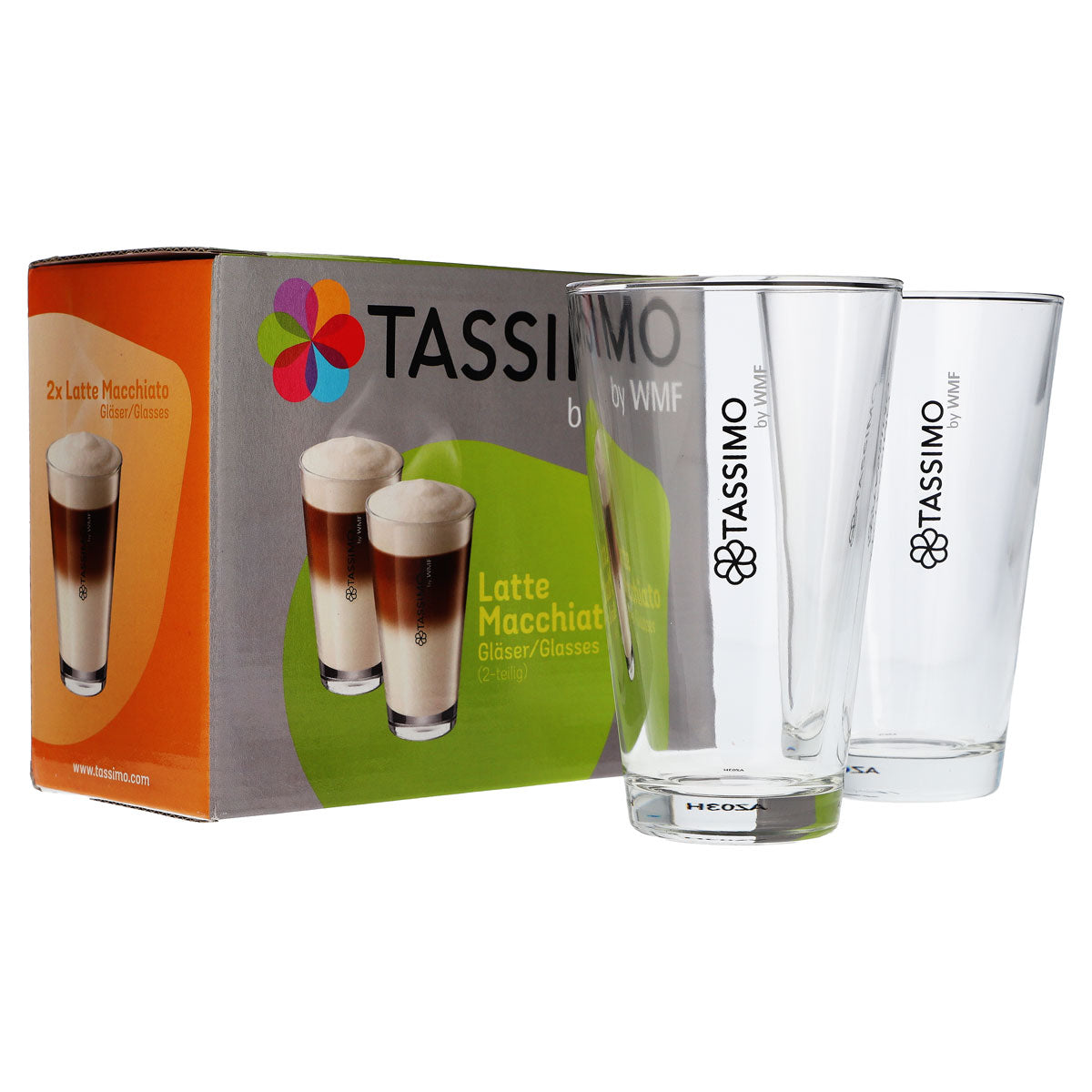 Jacobs Tassimo 2 x zestaw szklanych kubków do kawy WMF Latte Macchiato
