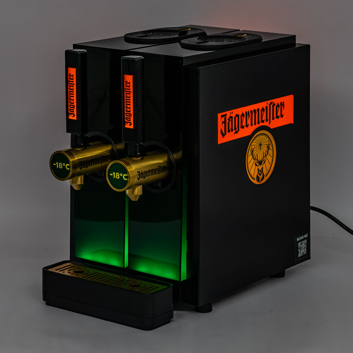 Jägermeister Likör Dual Tap Machine Urządzenie do nalewania alkoholu na 2 butelki Czarne urządzenie do nalewania shotów – Widok 3
