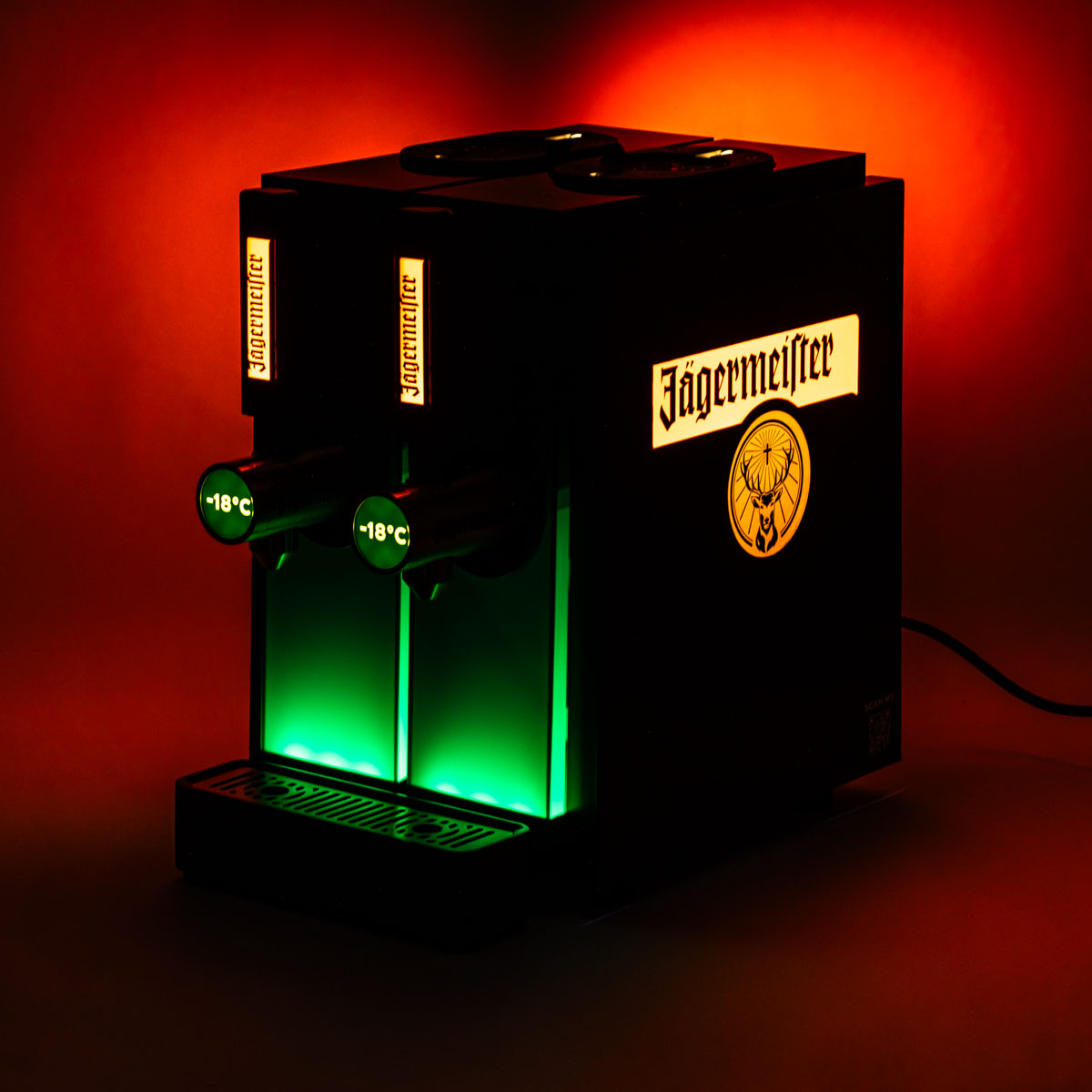Jägermeister Likör Dual Tap Machine Urządzenie do nalewania alkoholu na 2 butelki Czarne urządzenie do nalewania shotów – Widok 4