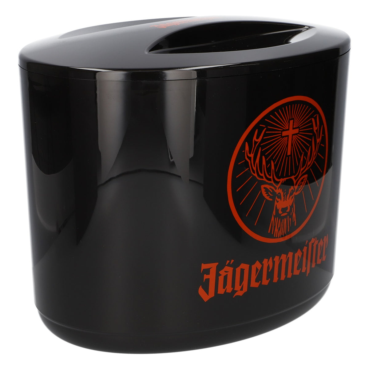Lakiernik Jägermeister, pojemnik na lód 10 l, pomarańczowe logo, nowy, z tworzywa sztucznego, czarny – Widok 2