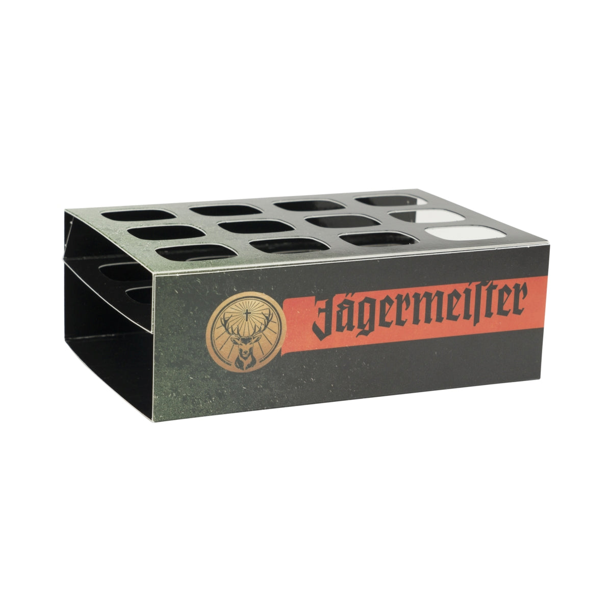 Taca na likier Jägermeister Tooter Rack, papierowa podstawka na 12 shotów, probówki – Widok 2