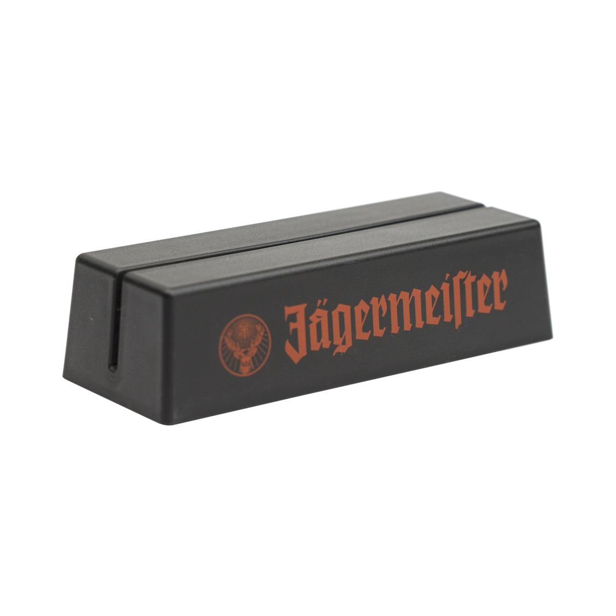 Jägermeister Liqueur Table Display Card Holder Czarne logo Karty menu Dekoracja