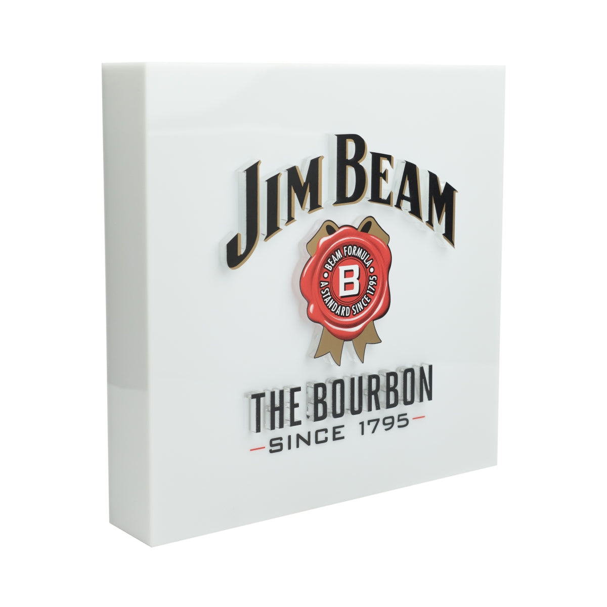 Jim Beam Whiskey neon LED Cube White 3D tablica reklamowa wyświetlacz światło – Widok 2