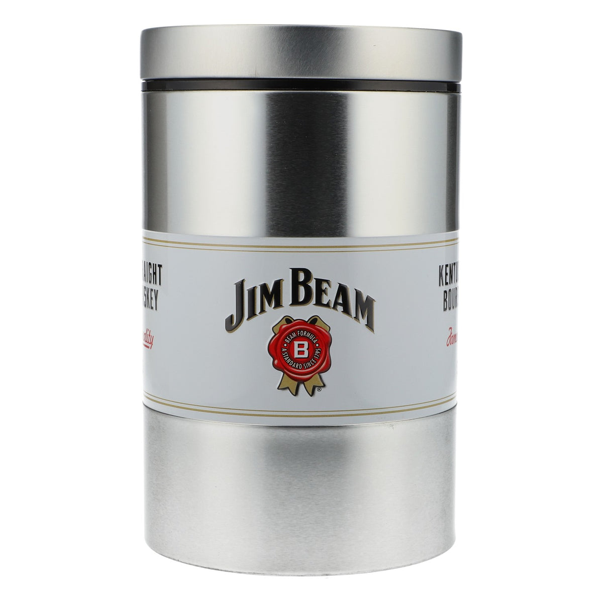 Jim Beam Whisky Chłodziarka do butelek Pudełko na butelki Puszka srebrna okrągła – Widok 2