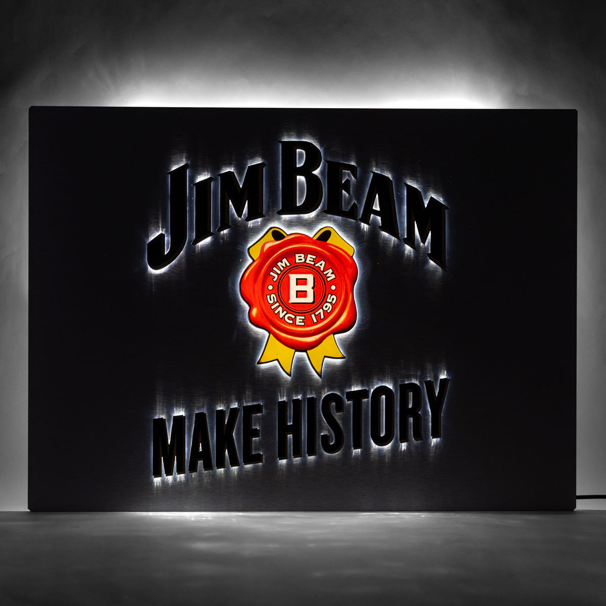 Jim Beam Whisky Neon LED 50x36 cm wraz z zasilaczem „Make It Count”