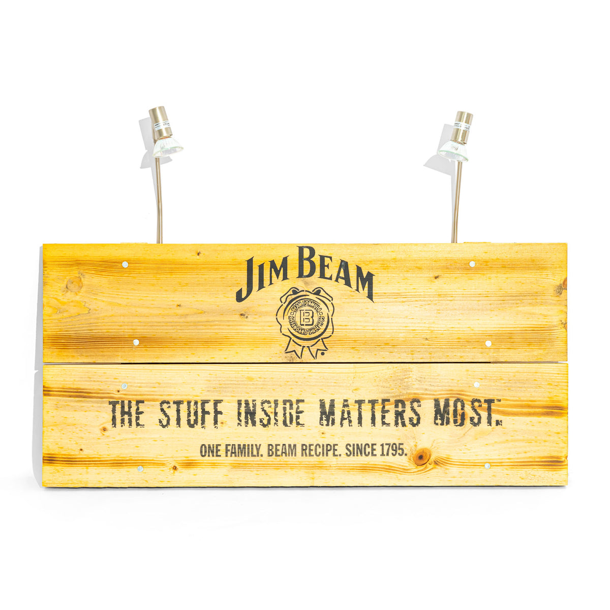 Jim Beam Whisky Neonowa reklama świetlna Lampa reklamowa Płyta z prawdziwego drewna – Widok 2