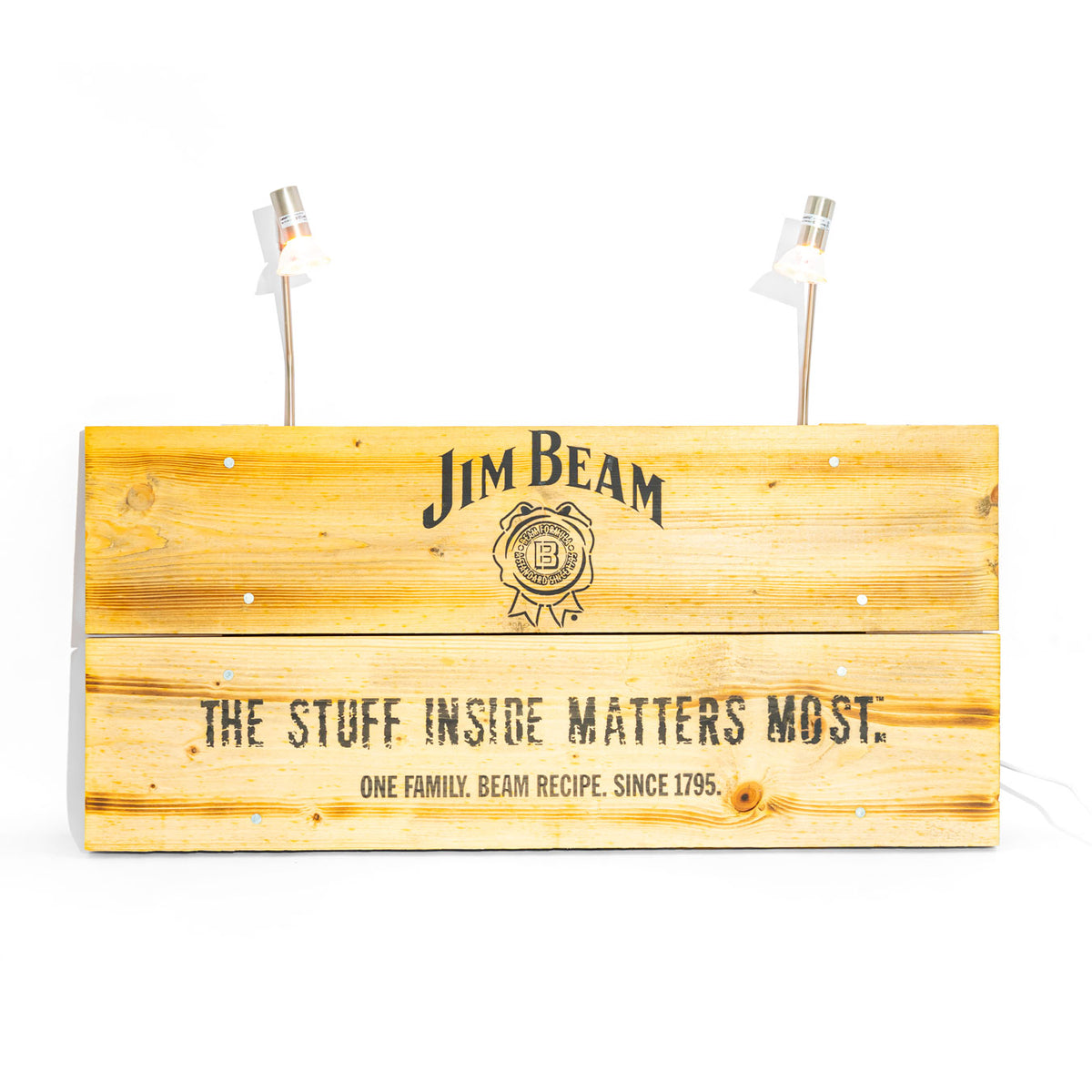 Jim Beam Whisky Neonowa reklama świetlna Lampa reklamowa Płyta z prawdziwego drewna – Widok 3