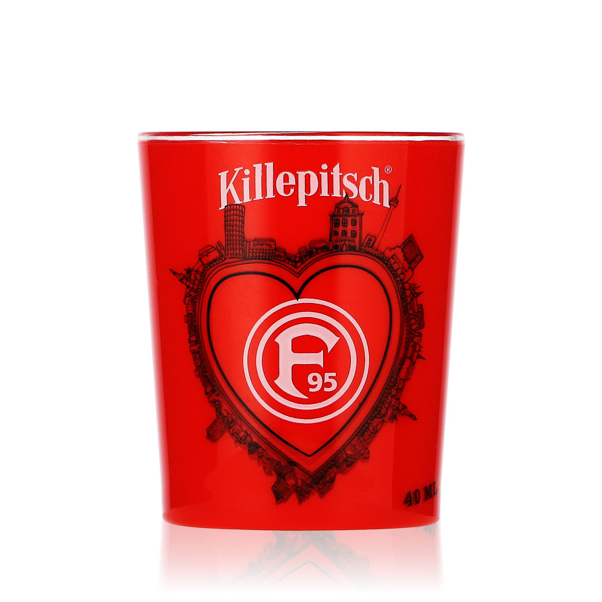 Killepitsch Likier Shot Szklanka Stamper 4cl Kieliszek do sznapsa Fortuna Düsseldorf Akryl