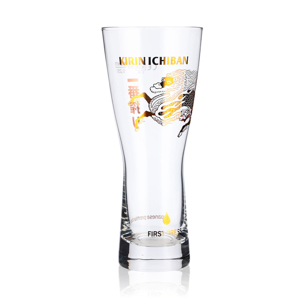 Kirin Ichiban Szklanki do piwa 0,25 l Kubki Motyw smoka Złoto Sahm Tokyo