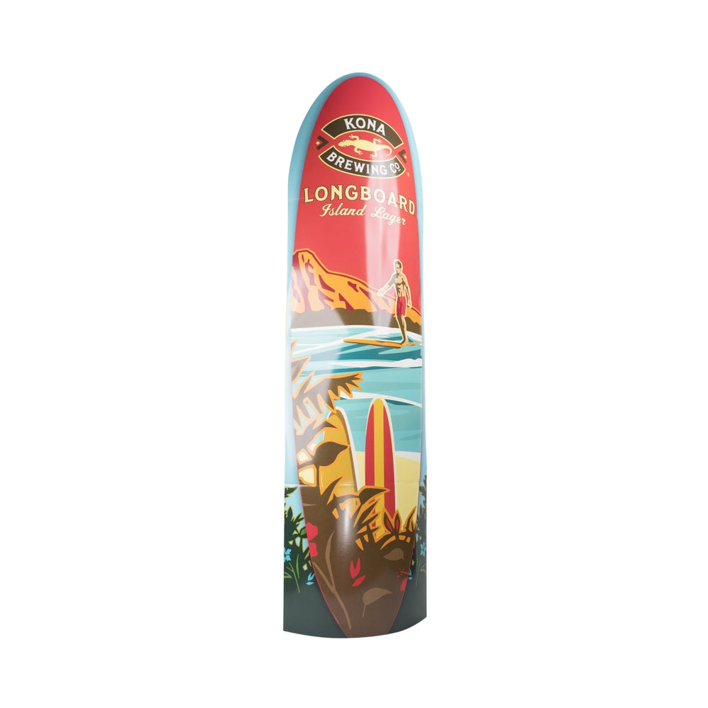 Ekspozytor na piwo Kona 1,85x0,56m w kształcie deski surfingowej z kartonu "Beach"