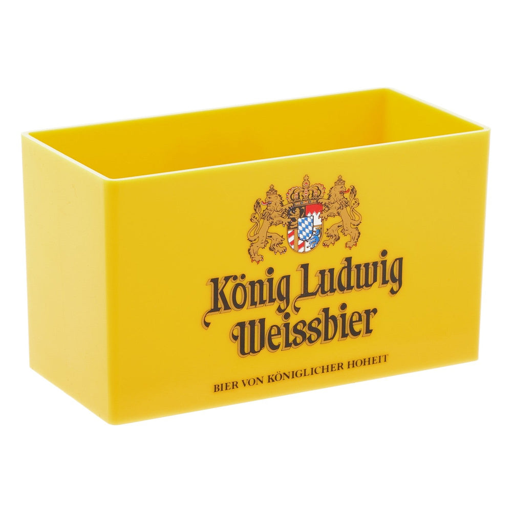 Podstawka na podkładki pod piwo König Ludwig Bier na około 30 podkładek, żółta