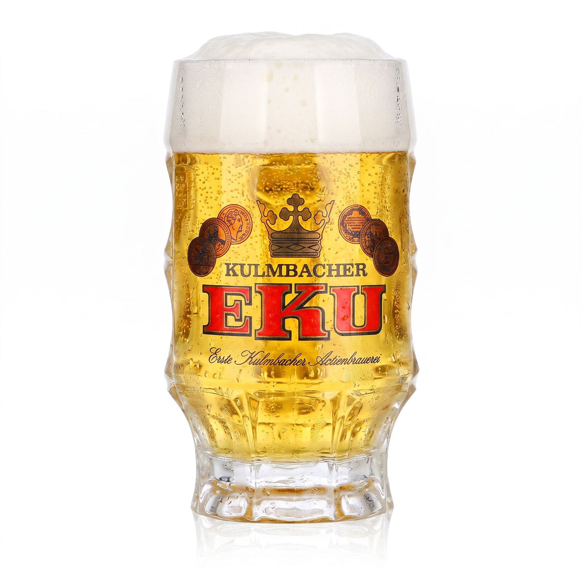 Szklanka do piwa Kulmbacher Reichelbräu 0,2 l, dzbanek z reliefem Eku