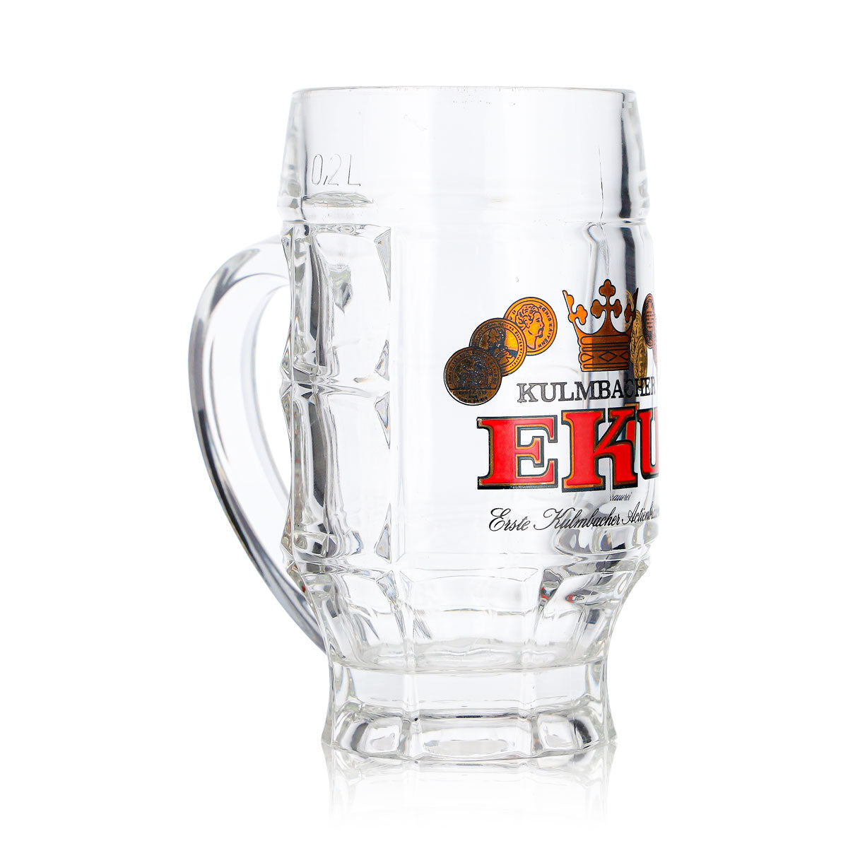 Szklanka do piwa Kulmbacher Reichelbräu 0,2 l, dzbanek z reliefem Eku – Widok 3