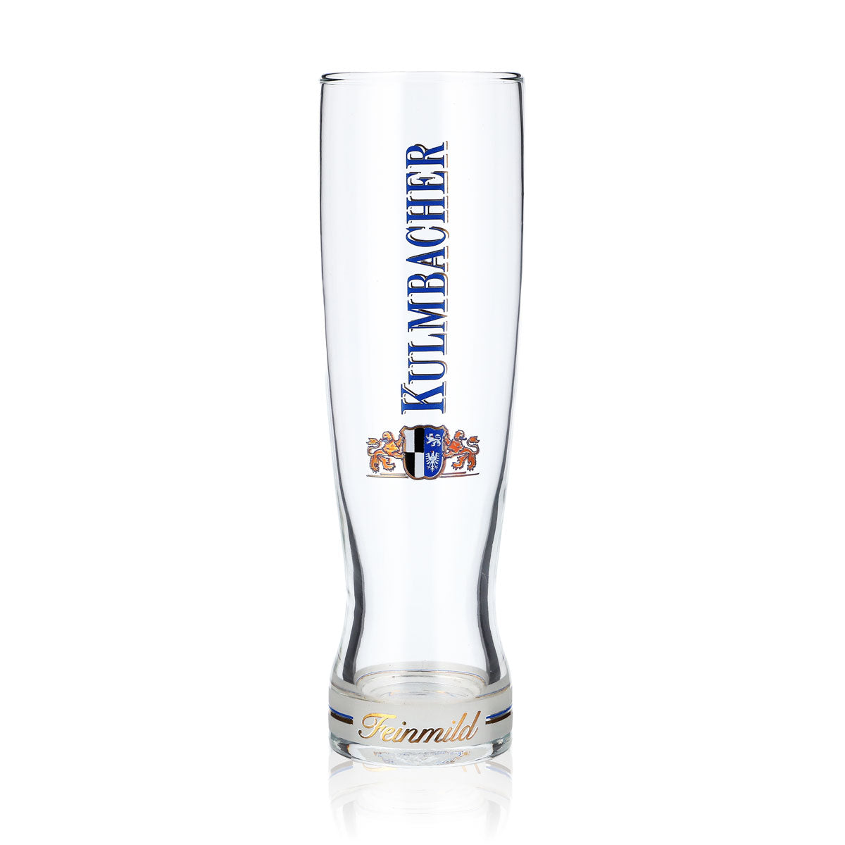 Kufel do piwa Kulmbacher Reichelbräu 0,38 l, delikatny smak, logo wzdłużne