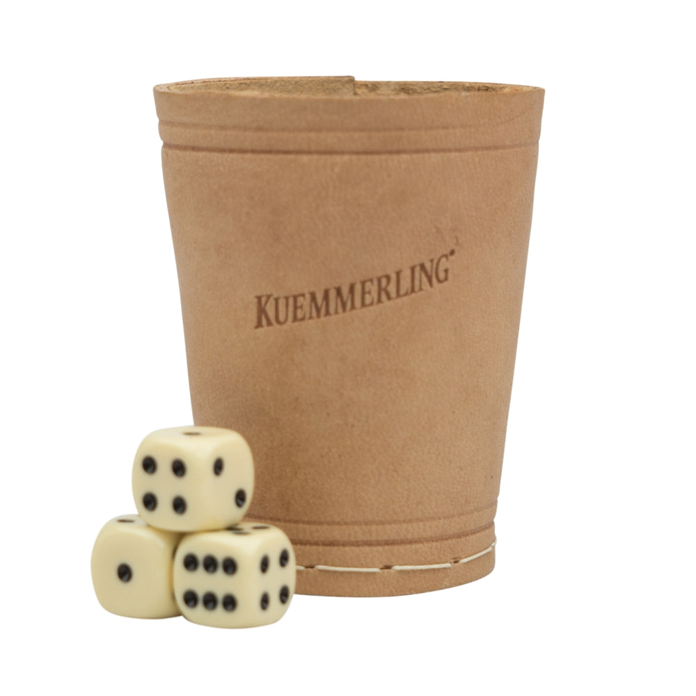 Kümmerling likier kubek puzzle 3 kostki imitacja skóry brązowy gry drink bar