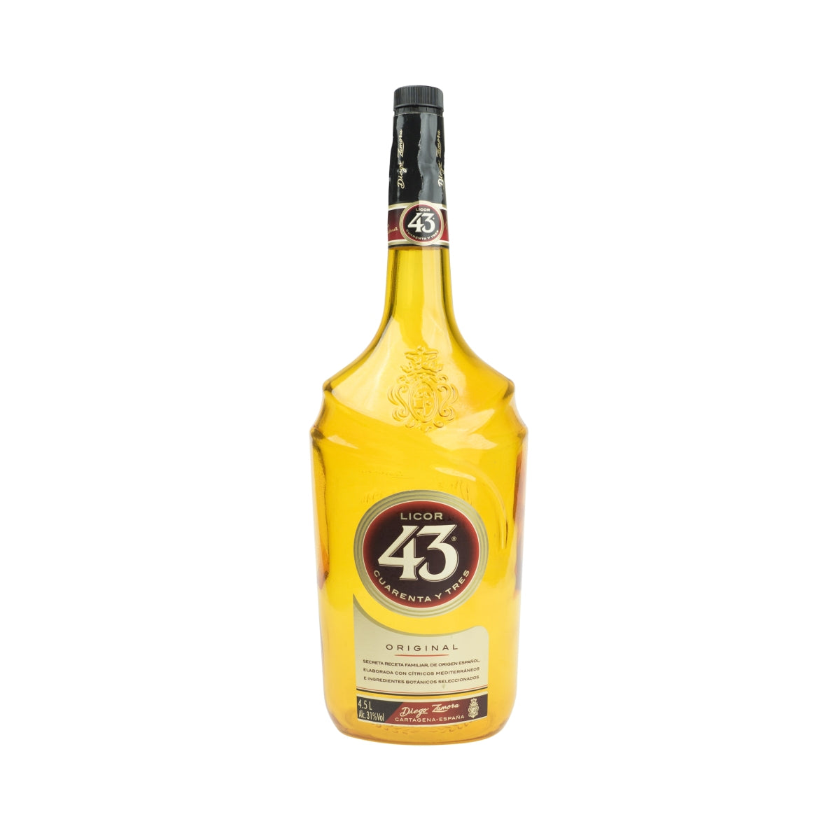Licor43 4,5l show bottle pusta atrapa display pusta butelka likier 43 dekoracja baru żółty