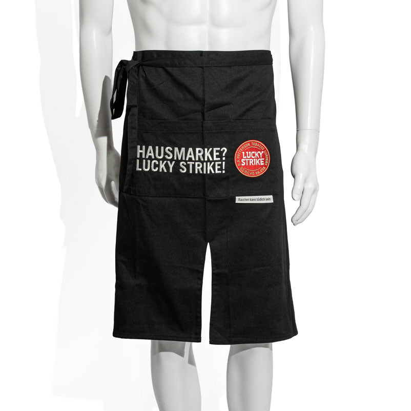Fartuch Lucky Strike Fartuch barowy Fartuch bistro krótki Kelner Czarny Logo Duży