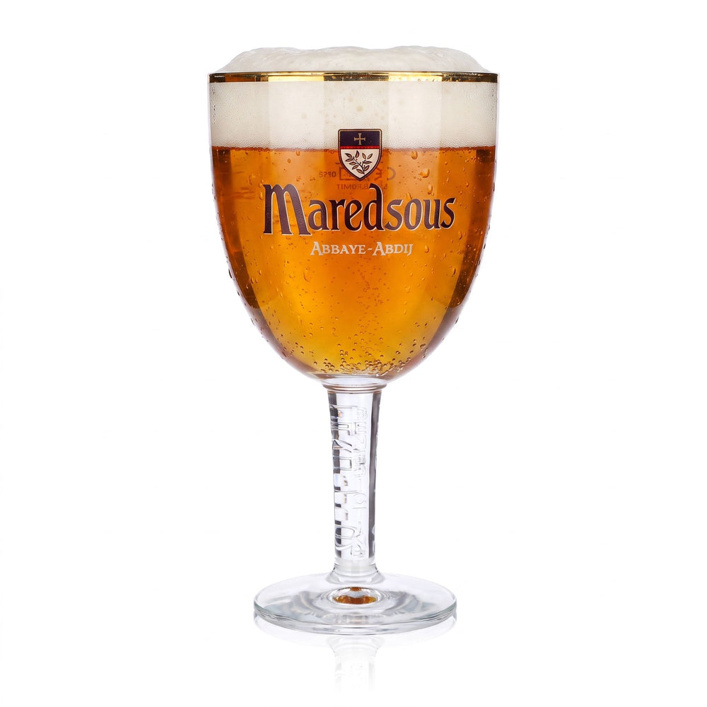 Szklanka do piwa Maredsous 0,5 l, w kształcie kielicha, ze złotym brzegiem, Ritzenhoff