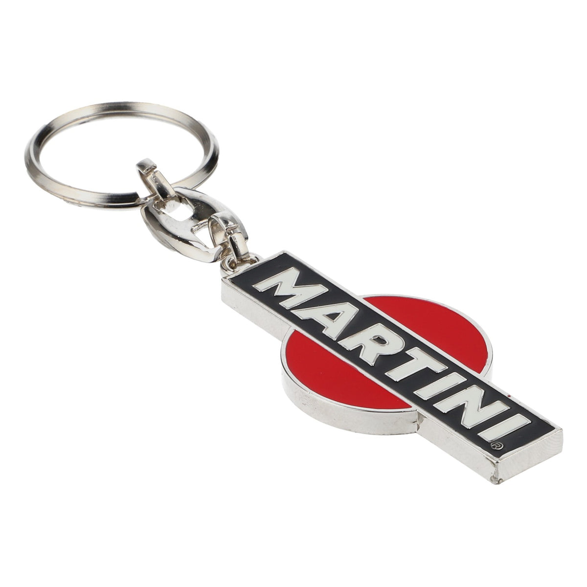 Brelok do kluczy Martini Wermut – metalowy, czarno-czerwony, z białym napisem – Widok 2