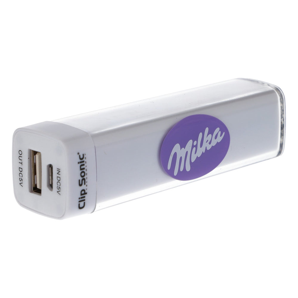 Milka Clip Sonic Powerbank Dodatkowa bateria 2600 mAh Zestaw baterii Ładowarka