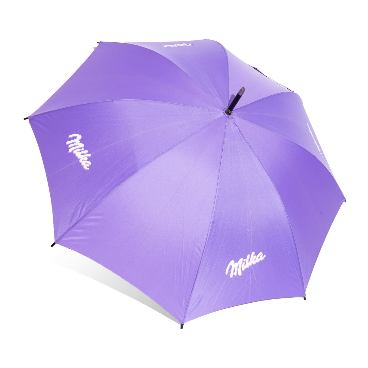 Parasolka Milka ze słodyczami, szklana, z okrągłą rączką, rozpiętość 104 cm, fioletowa, z poliestru – Widok 2