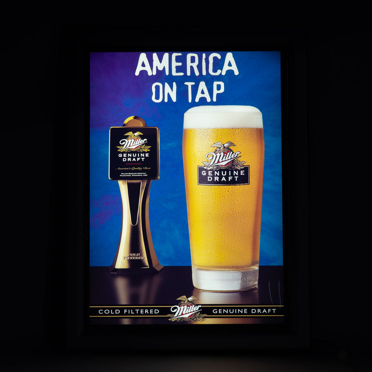 Miller Neonowa reklama ścienna Rama LED Americcan Genuine Draft Beer Brewery – Widok 4
