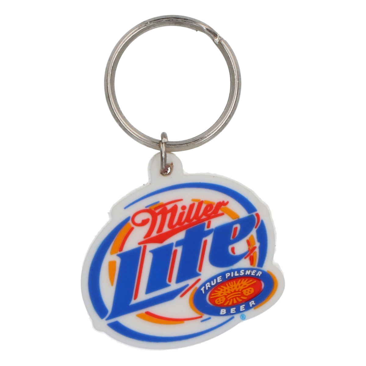Brelok do kluczy Miller Lite z motywem piwa, gumowy, biały, z napisem „True Pilsener” – Widok 2