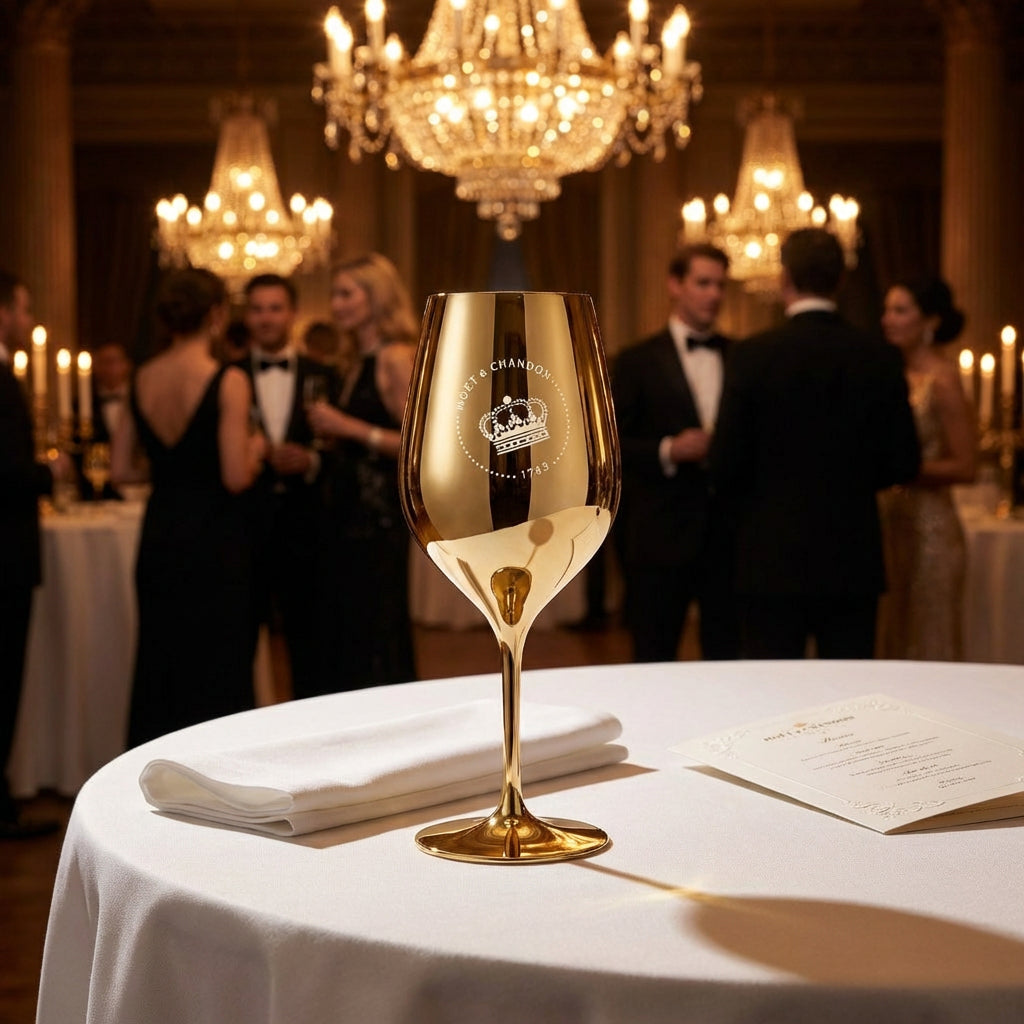 Kieliszek do szampana Moet Chandon 0,6 l Kieliszek do wina Prawdziwe szkło Złote nowe logo – Widok 4