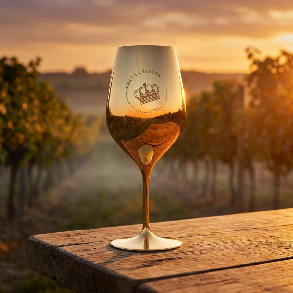 Kieliszek do szampana Moet Chandon 0,6 l Kieliszek do wina Prawdziwe szkło Złote nowe logo – Widok 5
