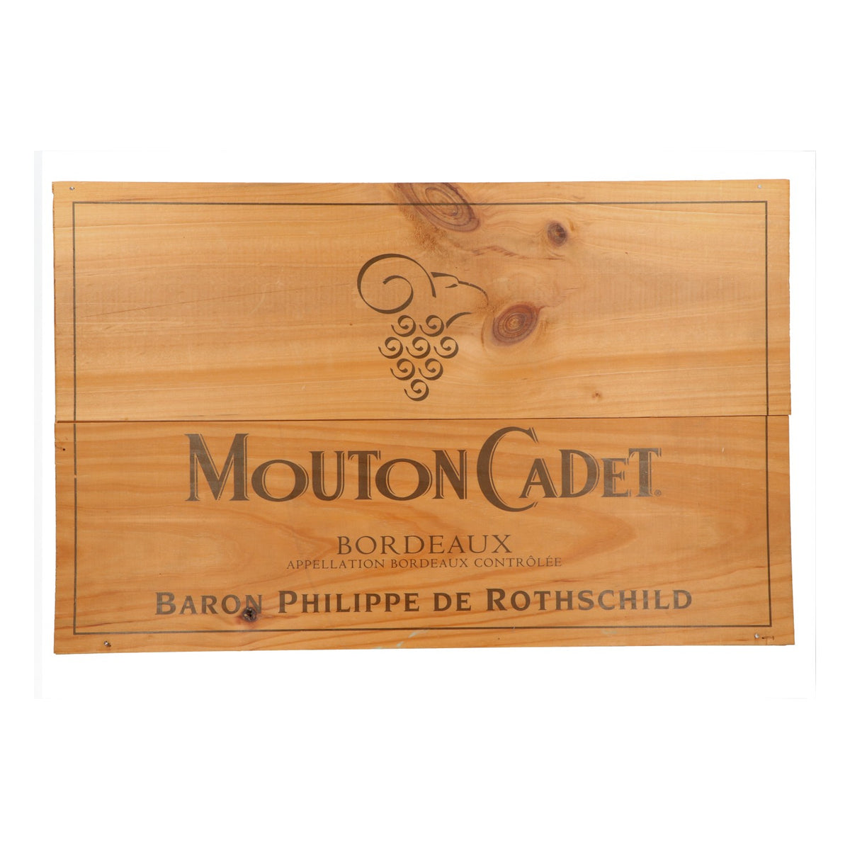 Wino Mouton Cadet w drewnianej skrzynce – dekoracja wnętrz, 32 x 50 x 10 cm – Widok 5