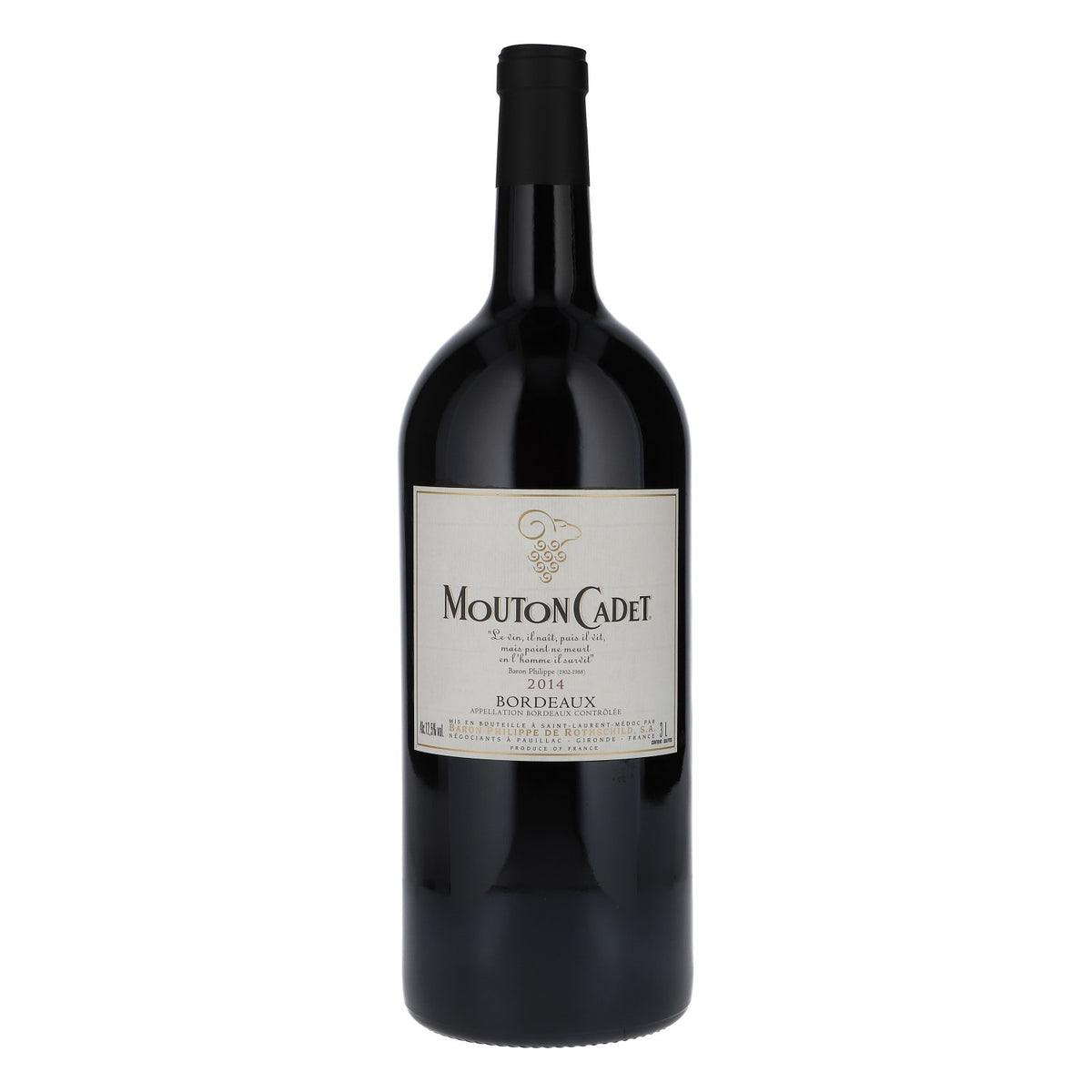 Wino Mouton Cadet w butelce dekoracyjnej 3 l, Bordeaux 2014, 12,5% obj.