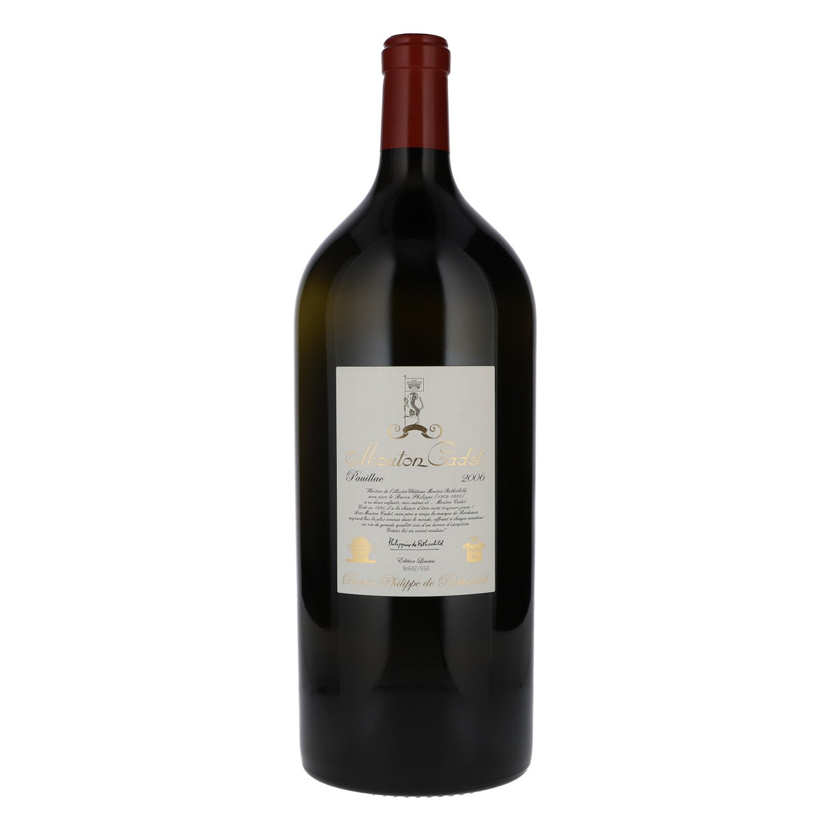 Butelka pokazowa wina Mouton Cadet 5 l Pauillac 2006 – butelka dekoracyjna