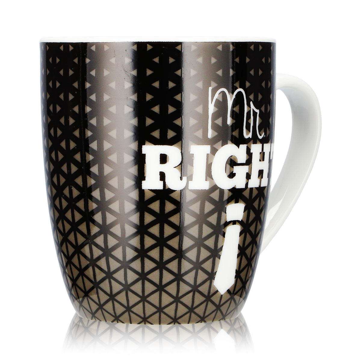 No Name – różne szklanki 0,35 l; kubek „Mr. Right” dla Ciebie – czarny kubek ceramiczny – Widok 2