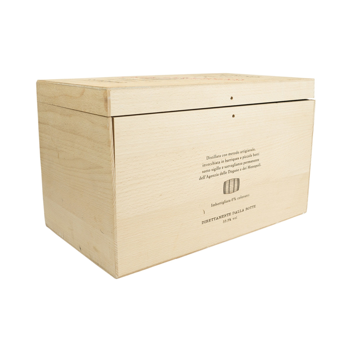 Nonino Grappa Riserva drewniane pudełko naturalne 40x23x24cm pudełko dekoracyjne wystawa – Widok 2