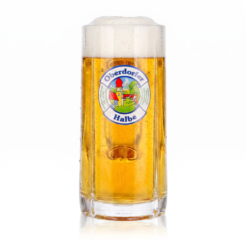Szklany kufel do piwa Oberdorfer, 0,5 l, model „Halbe”, relief Fidenza