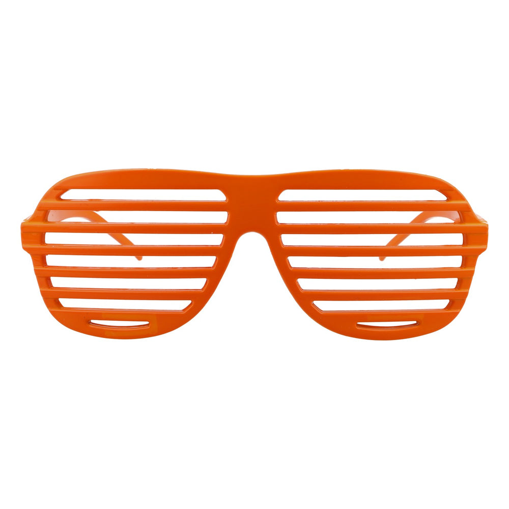 Okulary imprezowe Atzen, pomarańczowe okulary typu shutter shades, kultowy styl, imprezy